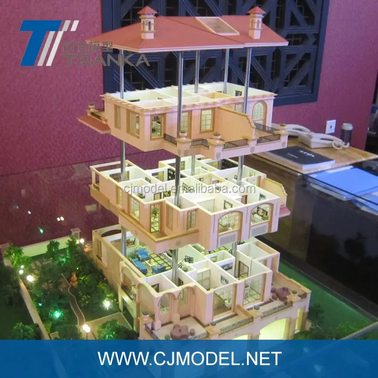 Modelo de Casa Hermosa/modelo de construcción 3D/modelos de arquitectura en miniatura
