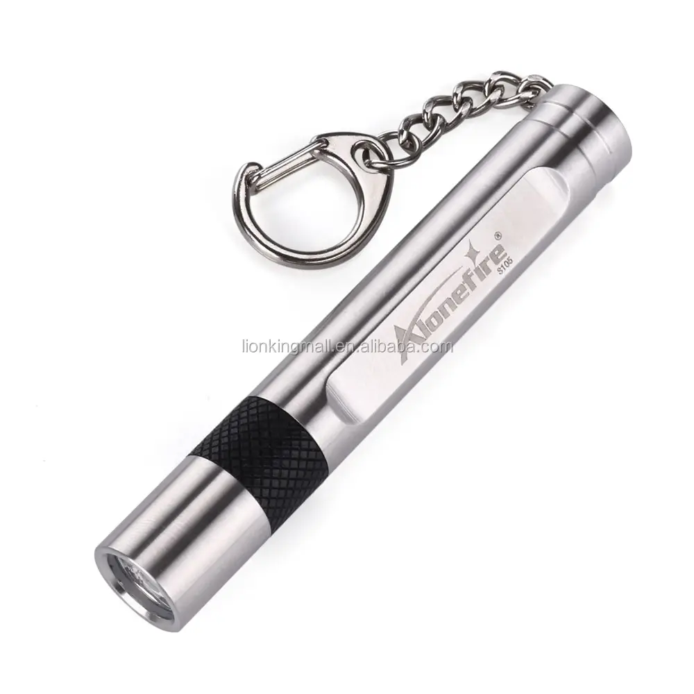 ALONEFIRE S105 Xpe Led Stainless steel Waterproof Cool mini pocket flashlight student Child Ms Keychain light torch AAA battery