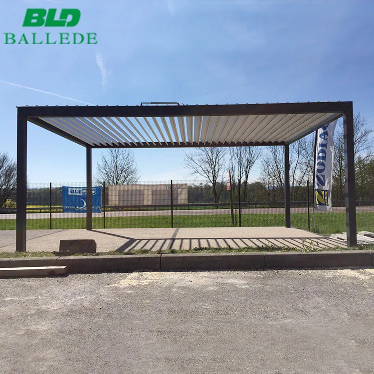 Garten gebäude Aluminium Pergola Dach Jalousie Garten Pavillon Pavillon im Freien 3x4 mit Glass chiebetür