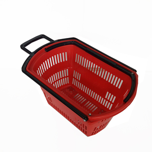 45L Supermarket Used Shopping Easy Pushing Plastic Crate Basket - Product Image 4