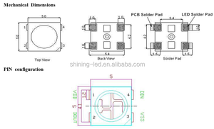WS2812B-V5 Worldsemi แอดเดรสดิจิตอล RGB ชิป5050 SMD LED ในตัว WS2811 WS2812 IC ฝังตัวสำหรับ Pixel Strip Light - Product Image 6