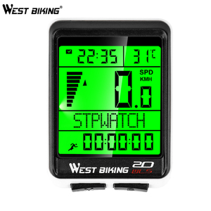 WEST BIKING-Ordenador inalámbrico para bicicleta, 2,1 pulgadas, 5 idiomas, impermeable, odómetro de velocidad, ordenador inalámbrico para bicicleta de ejercicio - Product Image 3