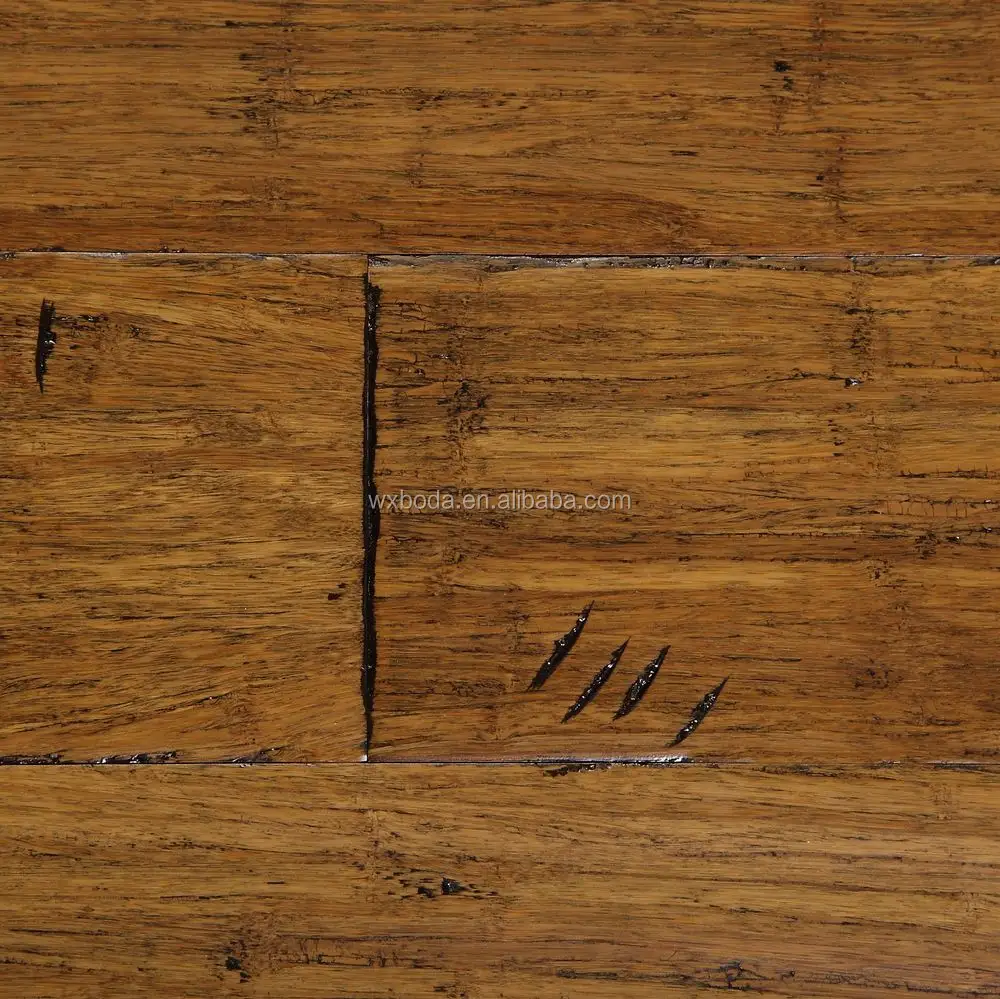 Antiguo carbonizado tejido filamento de pisos de bambú