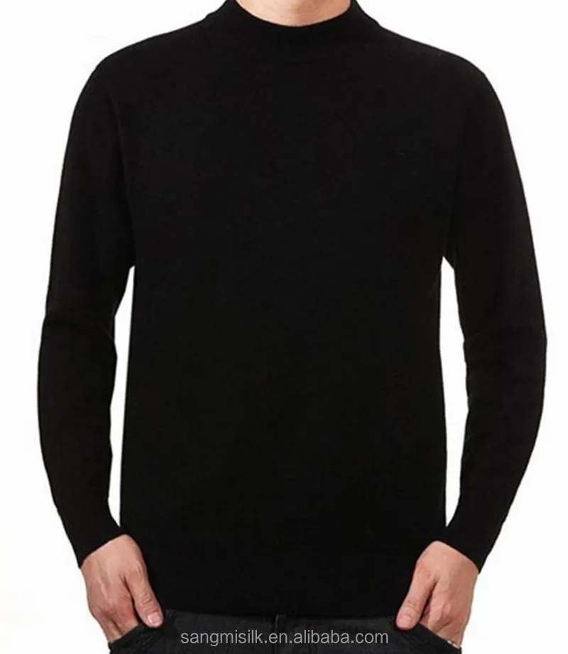 polo neck silk&wool sweater men