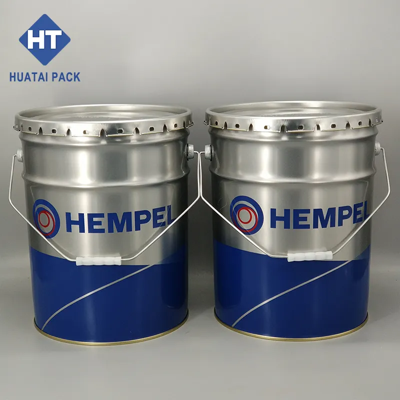 5 gallon 20L tapered metal chemical paint pail with out handle lug cover UN approved