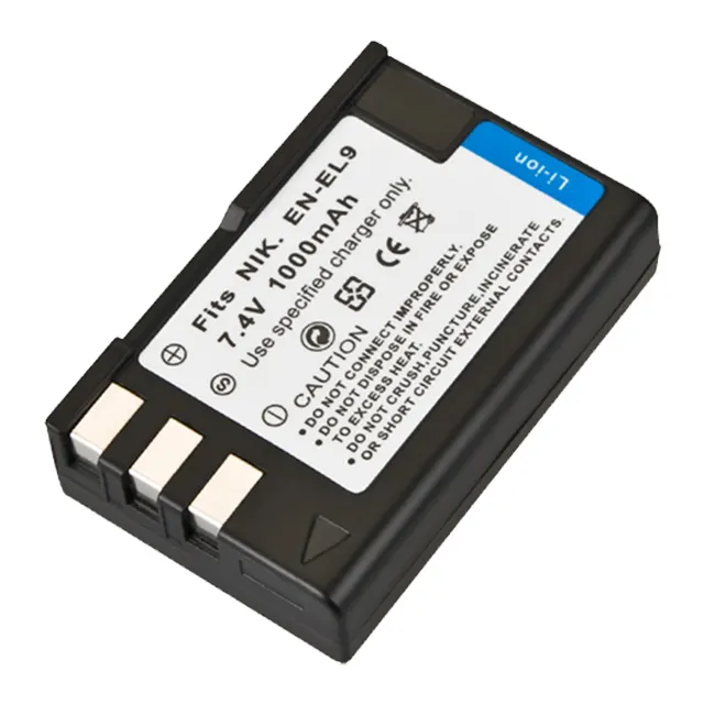 Batería recargable para cámara digital, Pila de Iones de litio de 1000mAh para Nikon D40, D40X, D60, D3000, D5000, EN-EL9 EN EL9a