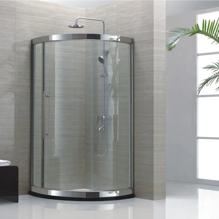 Bathroom Tempered Glass Sliding Corner Shower Box