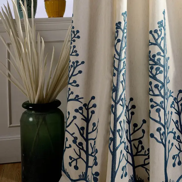 Popular Wholesale Embroidered Curtain Turkey Fancy Sheer Cafe Curtain Flat Window Classic Style For Home Window Design for Linen