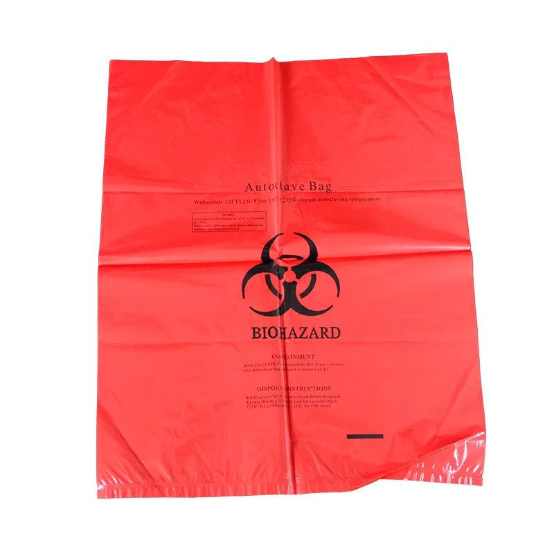Красный пластиковый пакет для автоклава, пакет для инфекционных медицинских отходов 50 микрон