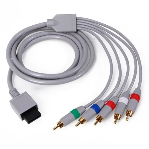 1.8m RCA AV Áudio Vídeo Componente Cabo Composto para Nitendo Wii