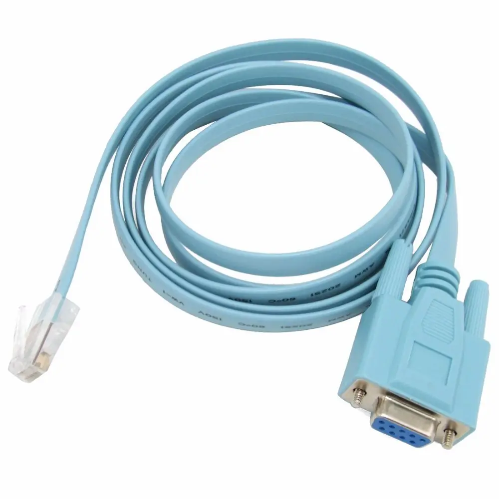 1.5M RS232 DB9 Om RJ45 Cat5 Ethernet Adapter Platte Kabel Blauw Voor Cis Co Console Router Netwerk