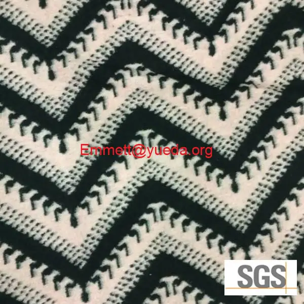 Zigzag diseño jacquard hervido de lana tela de paño de lana tela de tela
