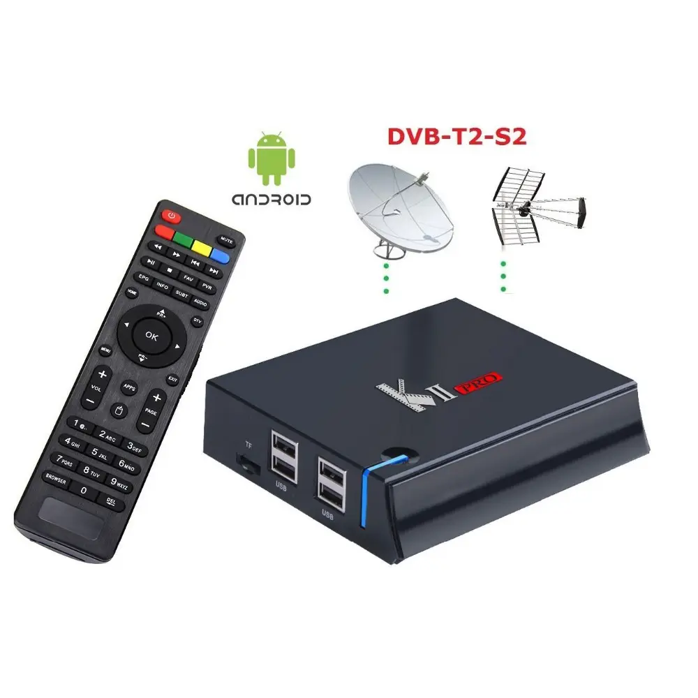 KII Pro-sintonizador doble Amlogic S905, dvb-s2 de cuatro núcleos, dvb-t2, receptor de internet aire libre, 2G/16G 4K UHD, caja de transmisión wifi de doble banda