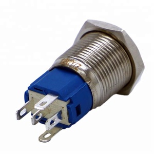 Interruttore a pulsante con blocco a ripristino momentaneo in metallo impermeabile da 16mm - Product Image 6