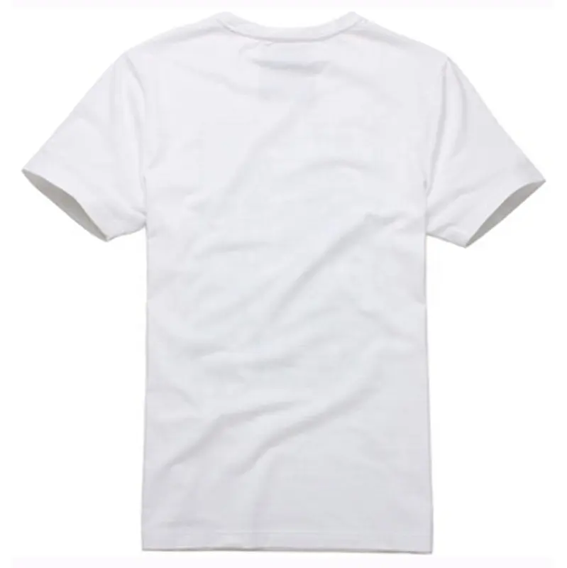 Venta al por mayor de alta calidad 100% algodón de manga corta de talla grande en blanco liso camiseta