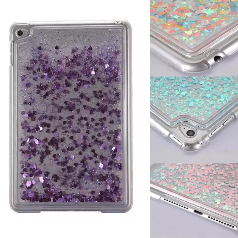 Glitter Quicksand Tablet pc case for iPad Mini 4 Liquid back cover for ipad mini4 Plastic hard case