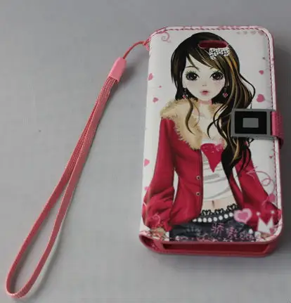 Chica bonita diseño cuero caso cubrir para Apple iphone 5 5g