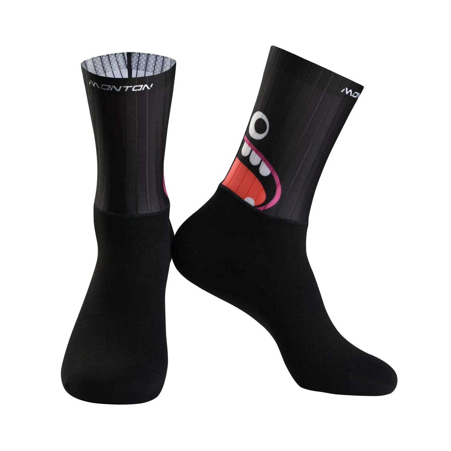 Wholesale Custom Logo Sublimation Cycling Woven Aero Socks for Unisex