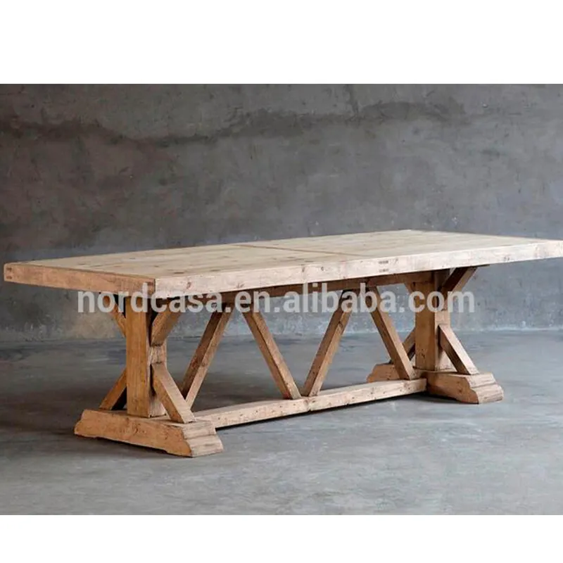 Mesa de comedor de madera maciza de estilo rústico antiguo de alta (buena) Calidad