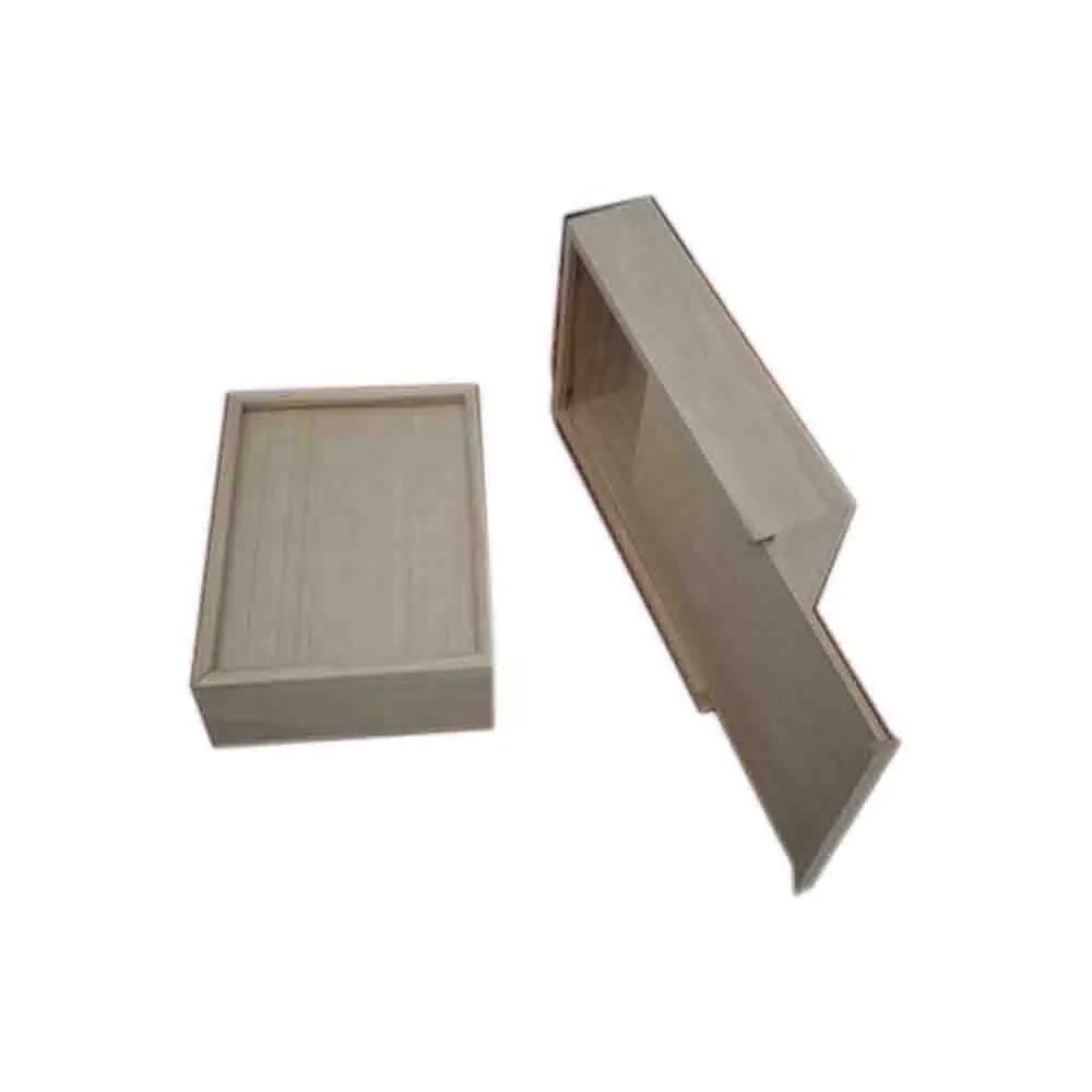 Unfinished Natural Paulownia Sliding Lid Wooden Gift Storage Box Decoupage Cheap wooden gift Box