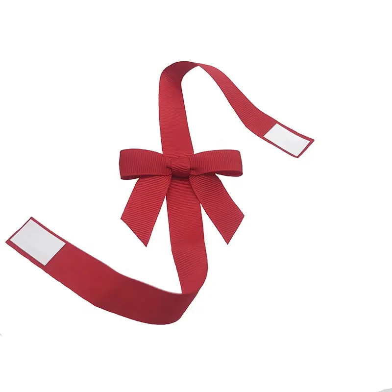 E-Magic wholesale Holidays packing with bow Custom grosgrain pre tied ribbon bow with self adhesive