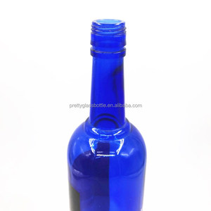 0.75cl 750毫升蓝色空玻璃酒瓶，用于伏特加和威士忌酒批发 - Product Image 2