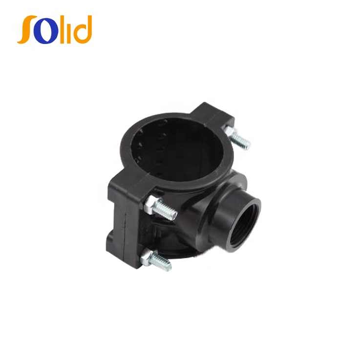 HDPE Plastic PP Clamp Saddle Double Outlet Saddle (Galvanized) Bolt & Nut