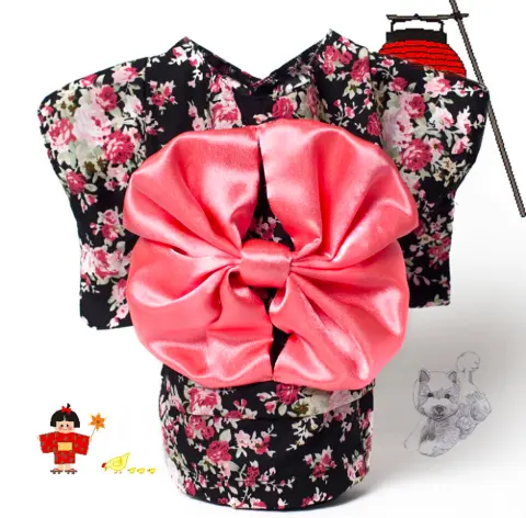 Haustier Kleidung Hunde kleid Kleidung Blumen Japanisch Kimono Fliege Shirt Kostüm Prinzessin Kleid Vestido Haustier