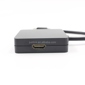 1080P 3 en 1 cuadrado Mini DP Displayport Thunderbolt a HDMI DVI VGA Adaptador convertidor salida multimonitor para teléfono MacBook - Product Image 5