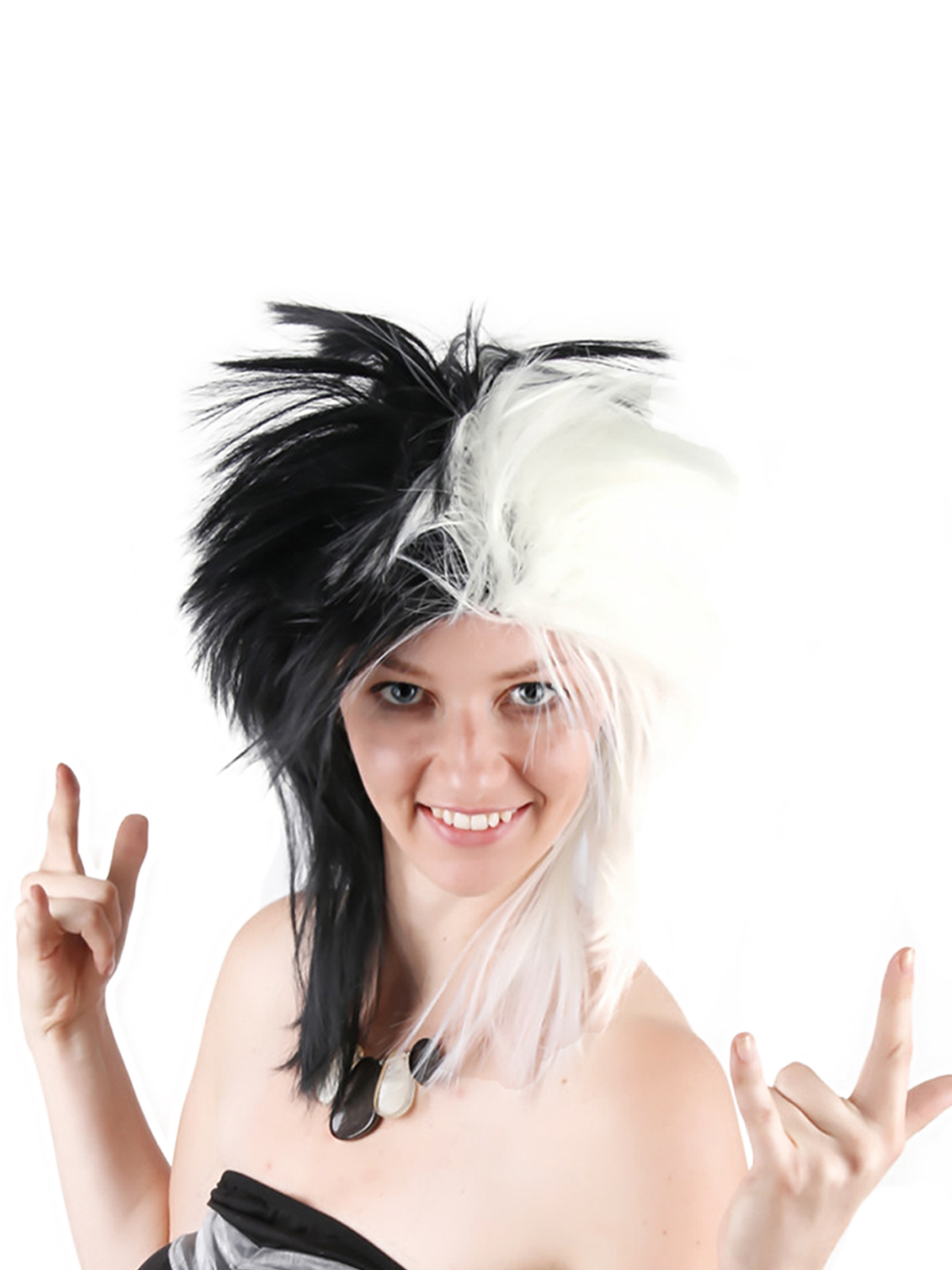 Black White Punk Wig
