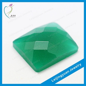 แบนทึบRoseมรกตสีเขียวหยกหินแก้ว - Product Image 1