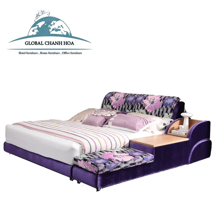 La última cama individual diseños/dormitorio cama redonda en China/reina tamaño cama dosel