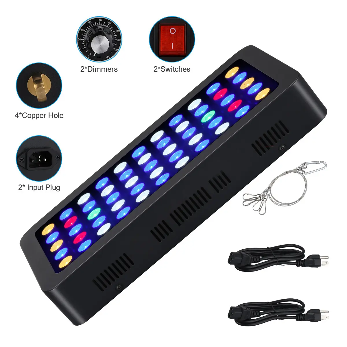 2019 Newest 165W Switch Control Dimmier LED Aquarium Light for Coral Reef Fish Tank