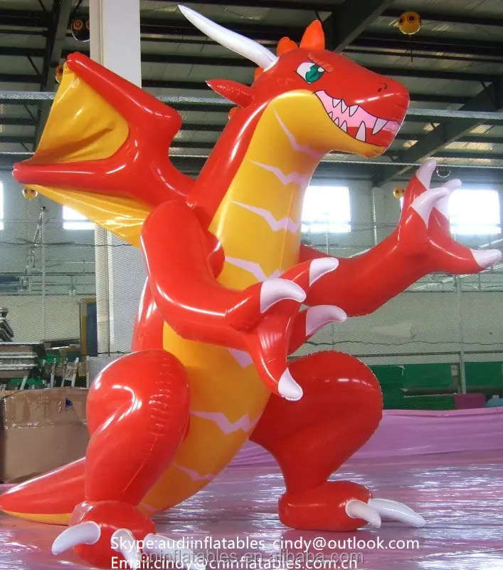 Red Shiny Inflatable Rồng Phim Hoạt Hình/Rồng Mô Hình/Rồng Quảng Cáo