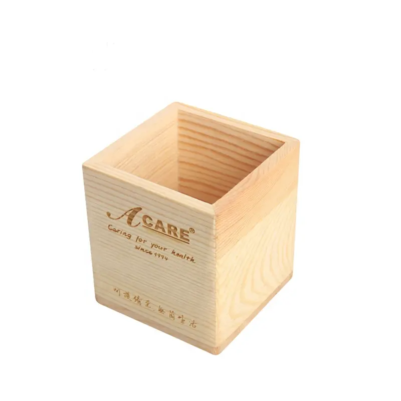 Portamatite in legno da scrivania portaoggetti per la casa piccolo contenitore cosmetico in legno