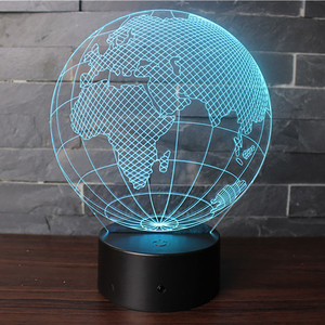 Hot Selling 3D <span class=keywords><strong>Earth</strong></span> Illusion <span class=keywords><strong>Lamps</strong></span> 3D LED Effect Acrylic Art Lamp Night LightとUSB