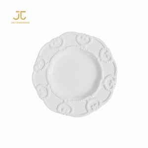 JC便宜的白色波浪形餐盘餐厅10.5瓷制餐盘 - Product Image 5