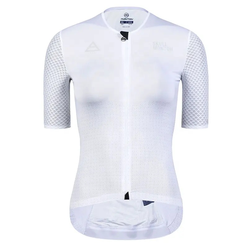 Camisa de ciclismo simples para mulheres, camisa branca