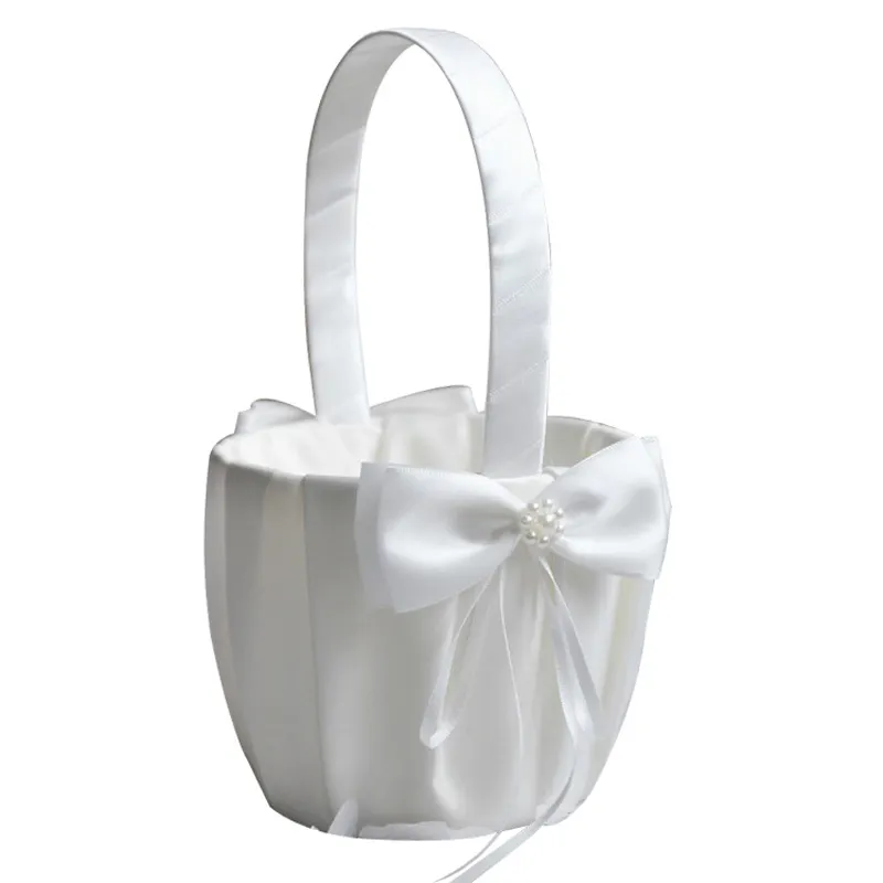 H09-pétalos de flores para decoración de fiesta de boda, accesorios de boda para novia, cesta de flores para niña
