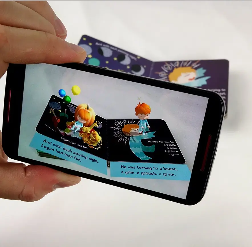 Artırılmış gerçeklikte animasyon (AR) çocuklar için eğitim kitaplarını boyama