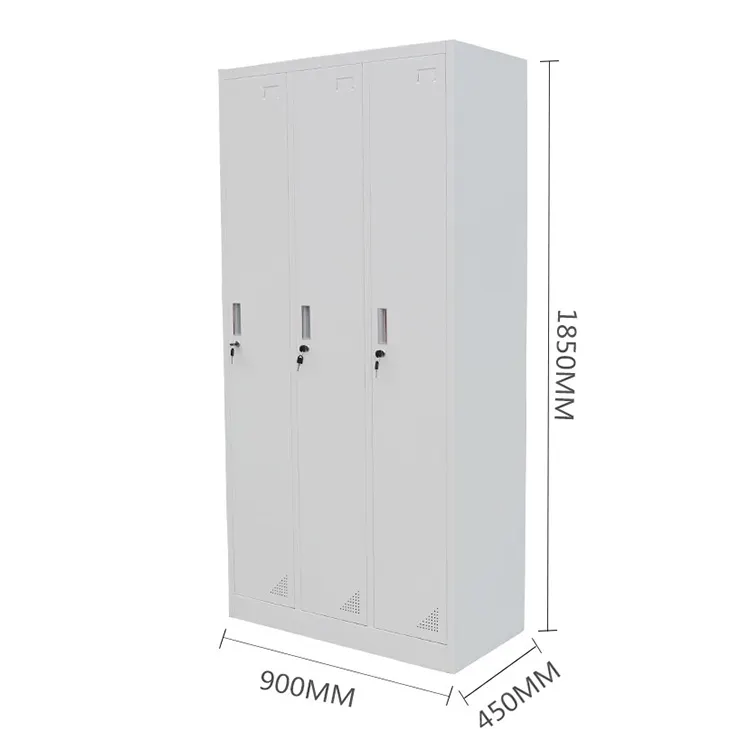 Design moderno 3 porta di metallo armadio vestiti armadio armadi in acciaio almirah