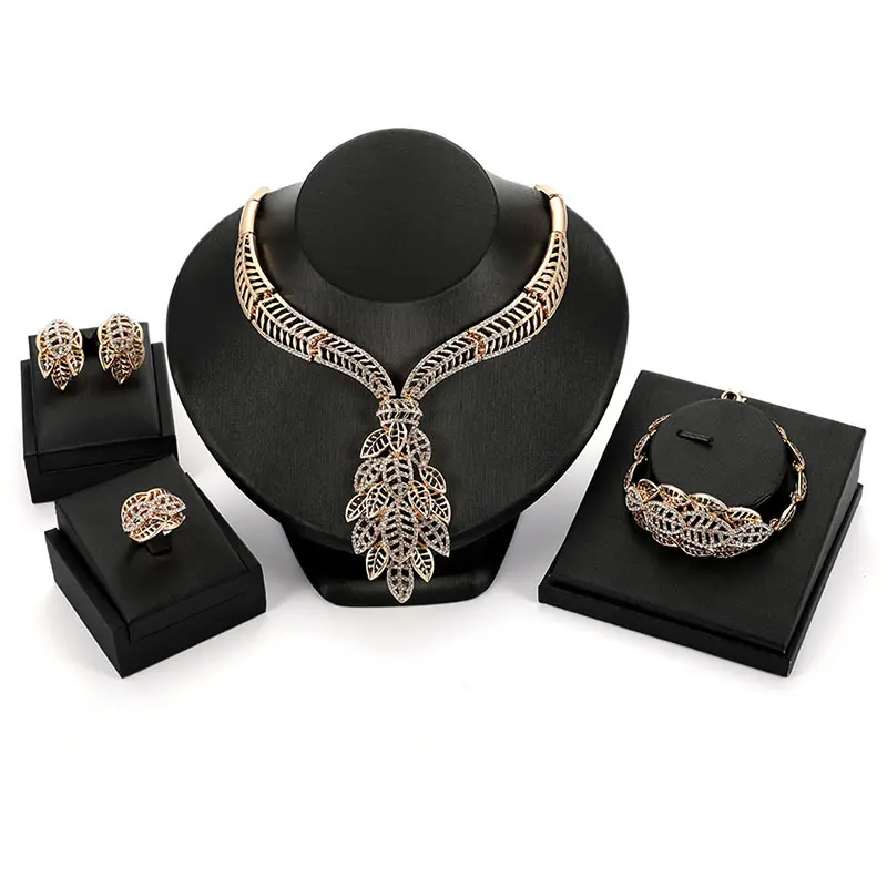 China India style fashion Luxury jewelry plated earring necklace sets fine dubai jewelry sets gold jewelry set women