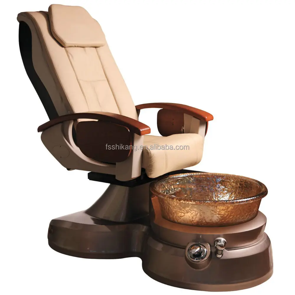 Manicura y pedicura silla de masaje spa con recipiente de cristal