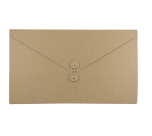 Benutzer definierte 110*120mm natürliche braune Kraft Portfolio Umschlag Pappe mit Poly Button String Verschluss für Express Personal ized Print - Product Image 1