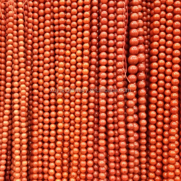 Contas de pedra preciosa coral vermelha natural redonda, para jóias, fazendo miçangas soltas em massa, contas artesanais, cor dyed (ab1561)