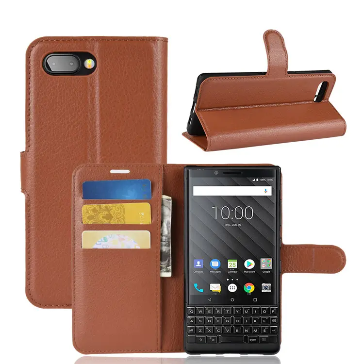 Кожаный чехол-книжка YEXIANG с отделением для кредитных карт для мобильного телефона BlackBerry Key 2