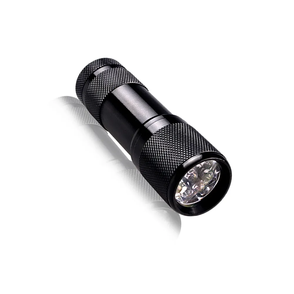 9LED Mini Pocket Tia Cực Tím Taschenlampe Vô Hình Đánh Dấu Phát Hiện Ngọn Đuốc Cầm Tay Tiện Dụng Đèn 3 * 3A Blacklight Uv Đèn Pin