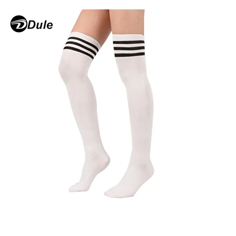 DL-II-0952 femmes blanc genou haute chaussettes dames blanc genou chaussettes hautes