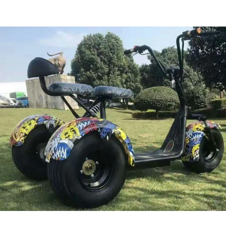 Scooter électrique citycoco/trois roues larges 1200W, livraison gratuite, meilleur prix