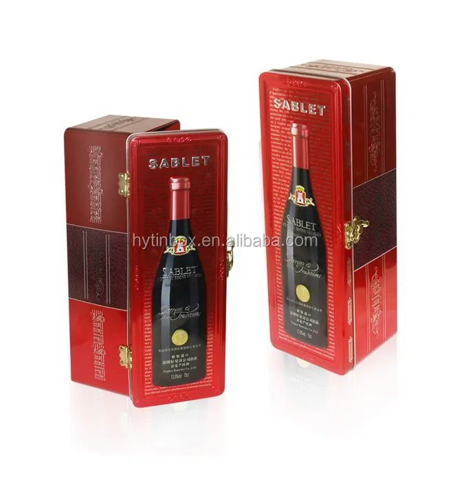 Forma rettangolare L'uso di vino Rosso Whisky Vodka Vino regalo di latta di metallo scatola di imballaggio
